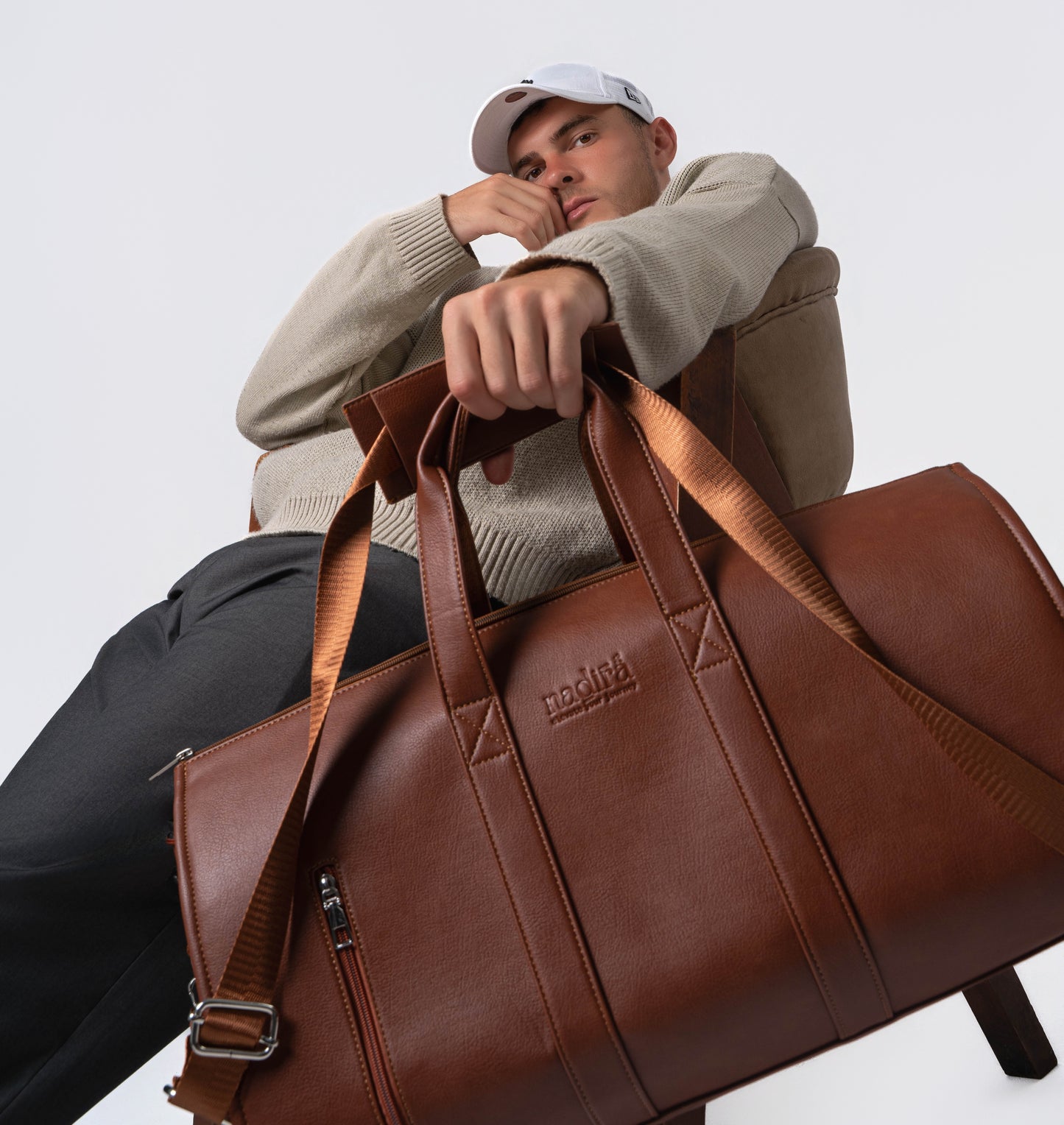 The duffle in vintage brown